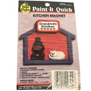 Wee Crafts Paint-It-Quick Kitchen Magnet Kit Grandma's Kitchen Kitty Stove 99724